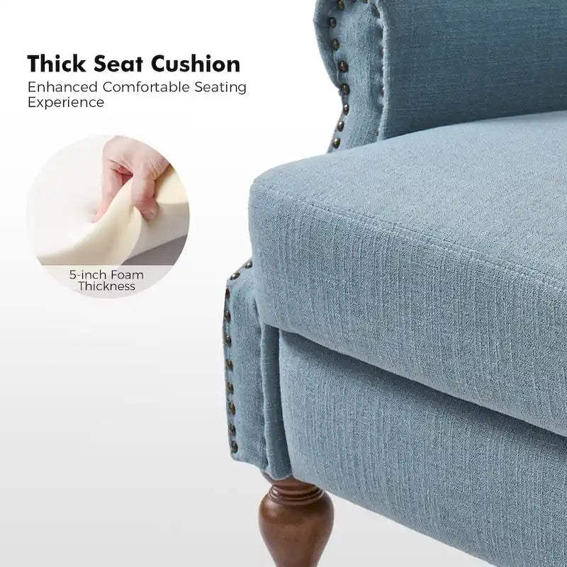 Fauteuil inclinable manuel à oreilles – Anthracite / Avoine / Bleu / Gris / Ivoire – Style traditionnel, 1 personne