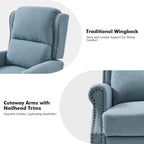 Fauteuil inclinable manuel à oreilles – Anthracite / Avoine / Bleu / Gris / Ivoire – Style traditionnel, 1 personne