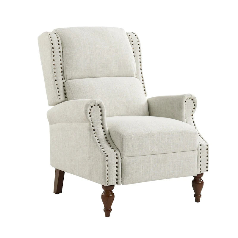 Fauteuil inclinable manuel à oreilles – Anthracite / Avoine / Bleu / Gris / Ivoire – Style traditionnel, 1 personne