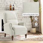 Fauteuil inclinable manuel à oreilles – Anthracite / Avoine / Bleu / Gris / Ivoire – Style traditionnel, 1 personne