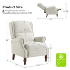 Fauteuil inclinable manuel à oreilles – Anthracite / Avoine / Bleu / Gris / Ivoire – Style traditionnel, 1 personne
