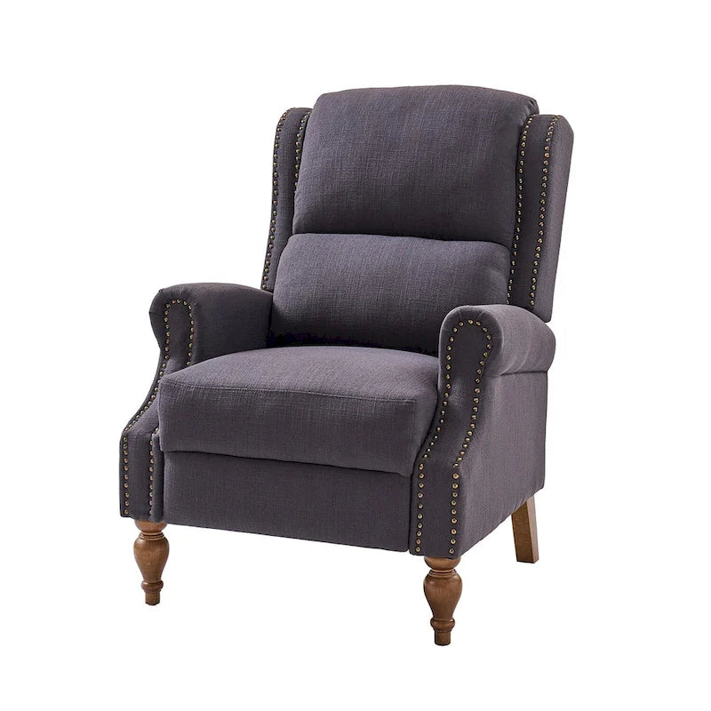 Fauteuil inclinable manuel à oreilles – Anthracite / Avoine / Bleu / Gris / Ivoire – Style traditionnel, 1 personne