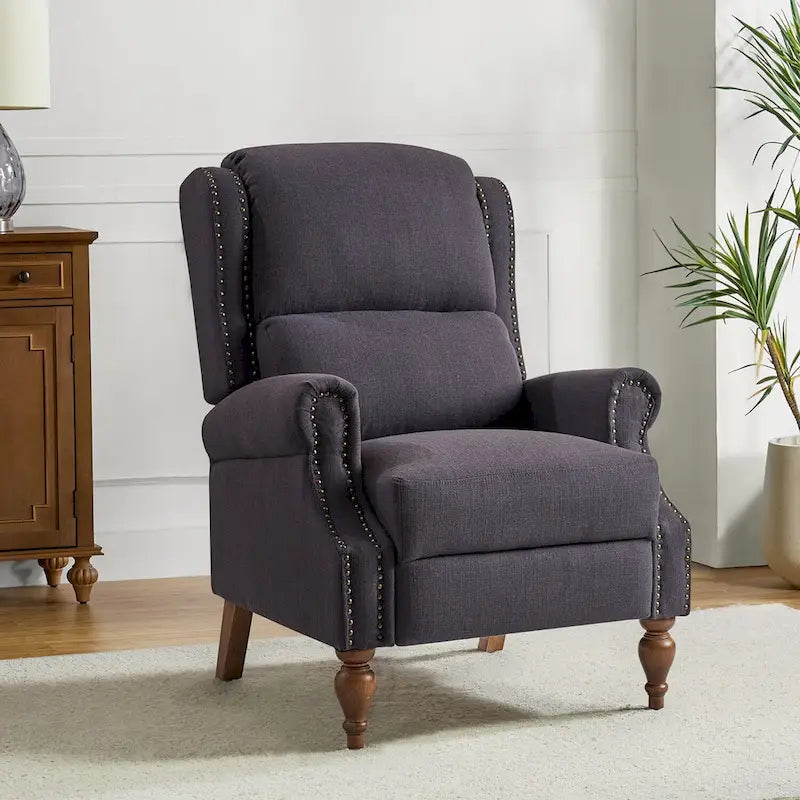 Fauteuil inclinable manuel à oreilles – Anthracite / Avoine / Bleu / Gris / Ivoire – Style traditionnel, 1 personne