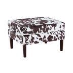 Pouf en tissu bleu foncé/gris anthracite – Style Mid-Century, pour 1 à 2 personnes