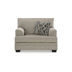 Fauteuil d'appoint surdimensionné en polyester couleur taupe/muscade avec coussin décoratif – 1 place