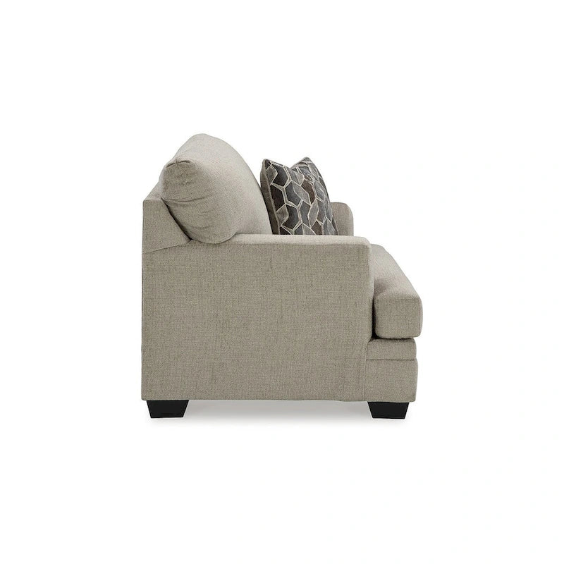 Fauteuil d'appoint surdimensionné en polyester couleur taupe/muscade avec coussin décoratif – 1 place