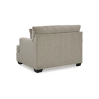 Fauteuil d'appoint surdimensionné en polyester couleur taupe/muscade avec coussin décoratif – 1 place