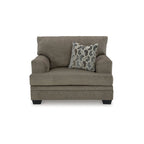 Fauteuil d'appoint surdimensionné en polyester couleur taupe/muscade avec coussin décoratif – 1 place