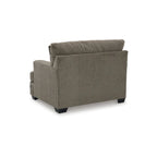 Fauteuil d'appoint surdimensionné en polyester couleur taupe/muscade avec coussin décoratif – 1 place