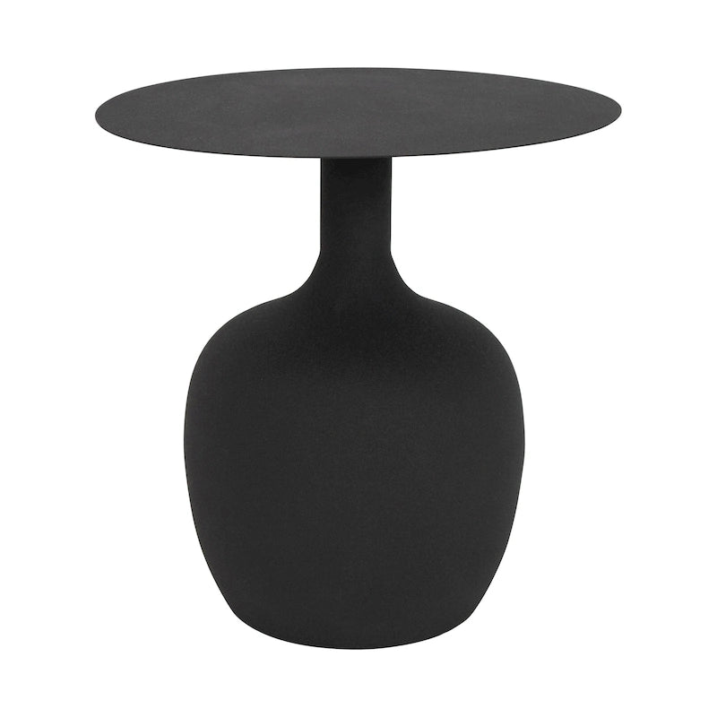 Table d'appoint ronde en métal – Noir / Or / Crème, Usage unique