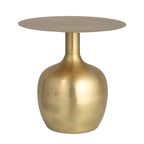 Table d'appoint ronde en métal – Noir / Or / Crème, Usage unique