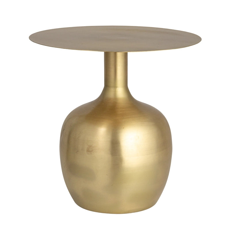 Table d'appoint ronde en métal – Noir / Or / Crème, Usage unique