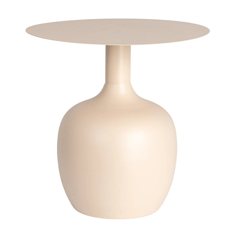 Table d'appoint ronde en métal – Noir / Or / Crème, Usage unique