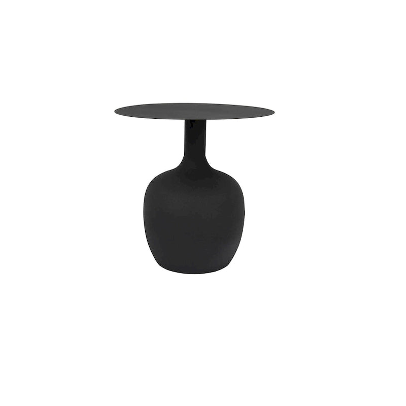 Table d'appoint ronde en métal – Noir / Or / Crème, Usage unique