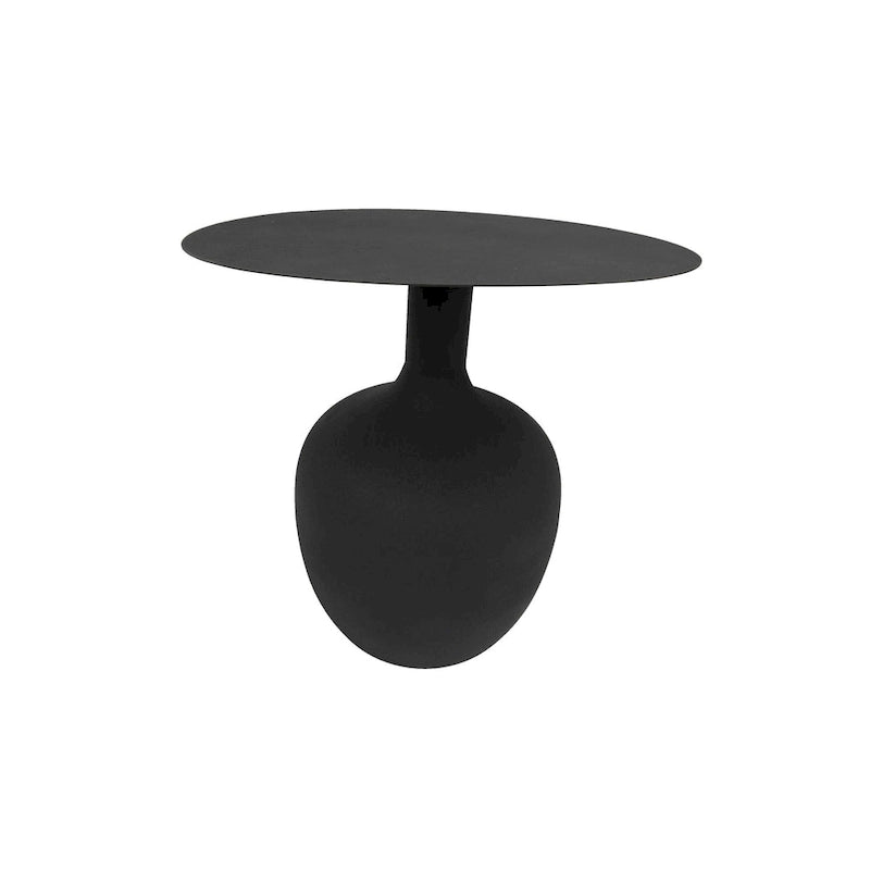 Table d'appoint ronde en métal – Noir / Or / Crème, Usage unique