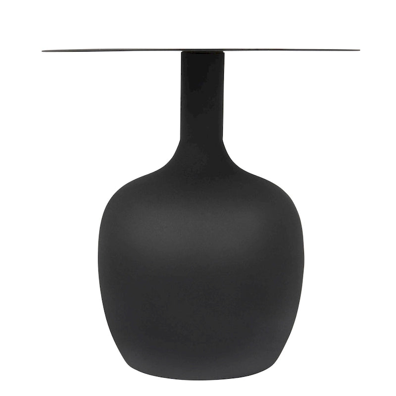 Table d'appoint ronde en métal – Noir / Or / Crème, Usage unique