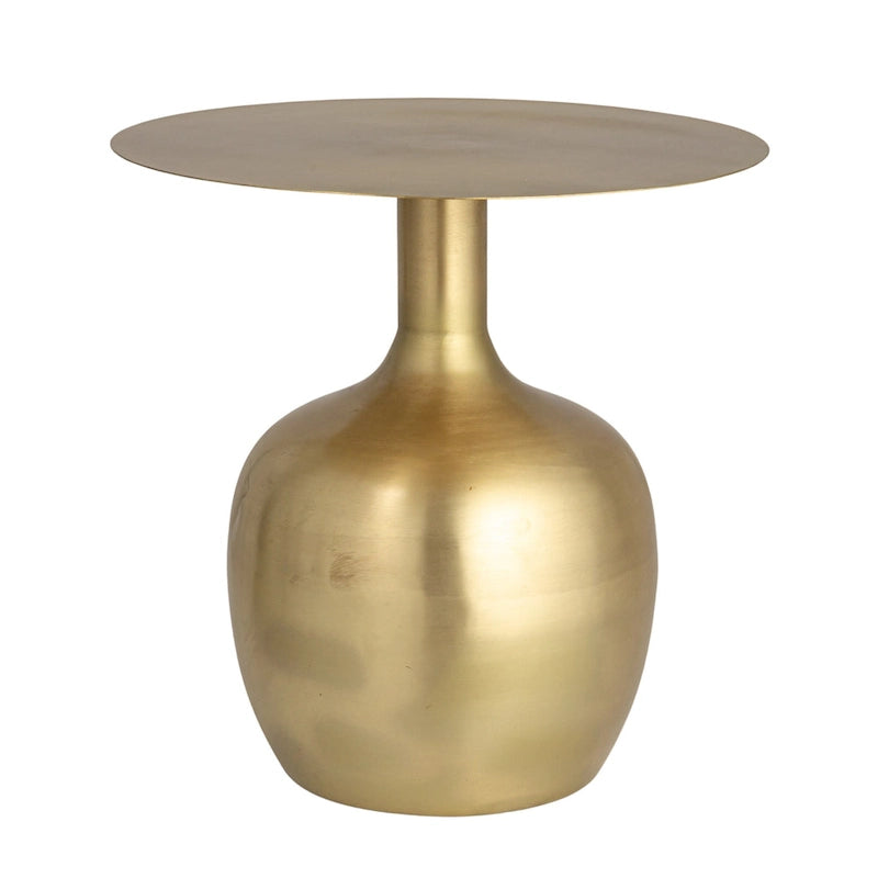 Table d'appoint ronde en métal – Noir / Or / Crème, Usage unique