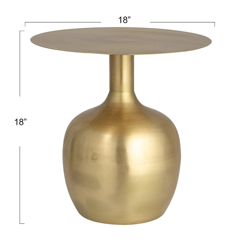 Table d'appoint ronde en métal – Noir / Or / Crème, Usage unique