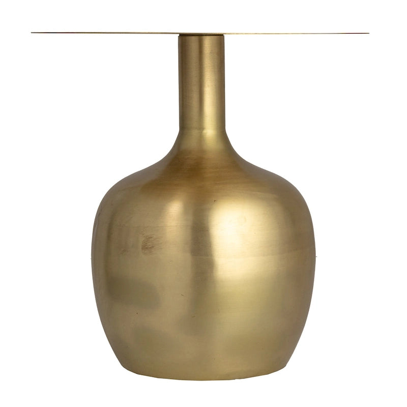 Table d'appoint ronde en métal – Noir / Or / Crème, Usage unique