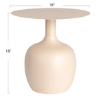Table d'appoint ronde en métal – Noir / Or / Crème, Usage unique