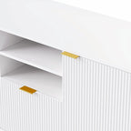 Meuble TV mural 4 pièces noir/blanc avec étagères et tiroirs – Style moderne, pour toute la famille