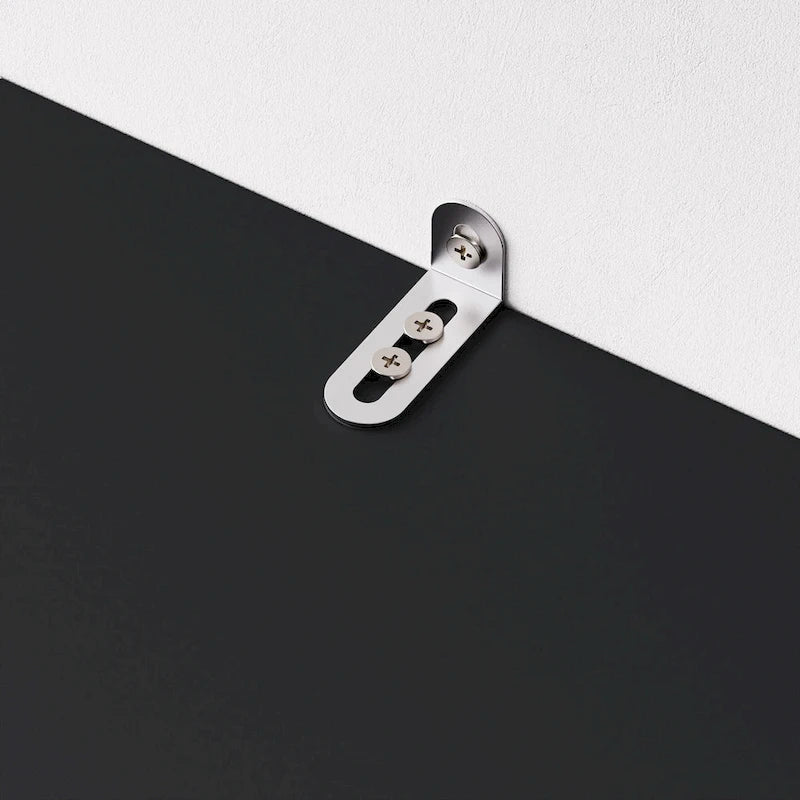 Meuble TV mural 4 pièces noir/blanc avec étagères et tiroirs – Style moderne, pour toute la famille