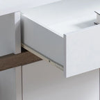Buffet bicolore taupe clair et foncé avec tiroir, meuble à 2 portes et étagères ouvertes – Unité simple