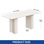Table à manger moderne blanc crème avec base incurvée – Pour 6 à 8 personnes