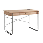 Bureau à domicile marron et noir avec tiroir et port USB – Style moderne, usage individuel