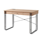 Bureau à domicile marron et noir avec tiroir et port USB – Style moderne, usage individuel