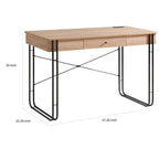 Bureau à domicile marron et noir avec tiroir et port USB – Style moderne, usage individuel