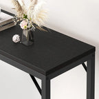 Console étroite industrielle gris / marron / noir avec étagères ouvertes – Unité simple