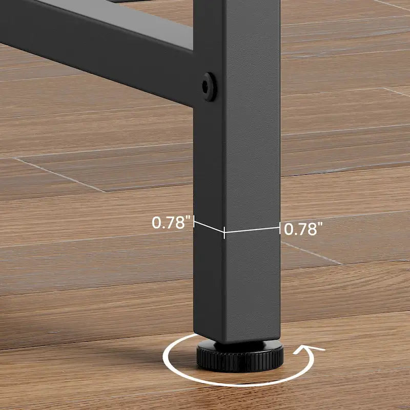 Console étroite industrielle gris / marron / noir avec étagères ouvertes – Unité simple