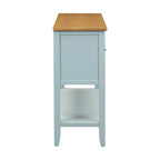 Console en bois massif de couleur gris antique/blanc cassé/expresso/bleu marine antique/bleu rétro/blanc/bleu foncé avec 4 tiroirs, 2 armoires et une étagère inférieure – Unité individuelle