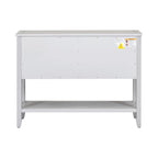 Console en bois massif de couleur gris antique/blanc cassé/expresso/bleu marine antique/bleu rétro/blanc/bleu foncé avec 4 tiroirs, 2 armoires et une étagère inférieure – Unité individuelle