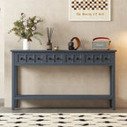 Console rustique expresso avec 4 tiroirs et étagère inférieure – 60 po, une seule unité