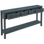 Console rustique expresso avec 4 tiroirs et étagère inférieure – 60 po, une seule unité