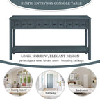 Console rustique expresso avec 4 tiroirs et étagère inférieure – 60 po, une seule unité
