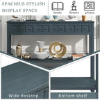 Console rustique expresso avec 4 tiroirs et étagère inférieure – 60 po, une seule unité