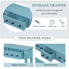 Console rustique expresso avec 4 tiroirs et étagère inférieure – 60 po, une seule unité