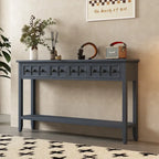 Console rustique expresso avec 4 tiroirs et étagère inférieure – 60 po, une seule unité