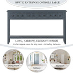 Console rustique expresso avec 4 tiroirs et étagère inférieure – 60 po, une seule unité