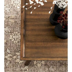 Table basse rectangulaire en bois noyer – Style mid-century, pour 1 à 2 personnes