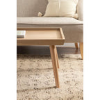 Table basse rectangulaire en bois noyer – Style mid-century, pour 1 à 2 personnes