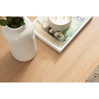 Table basse rectangulaire en bois noyer – Style mid-century, pour 1 à 2 personnes