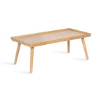 Table basse rectangulaire en bois noyer – Style mid-century, pour 1 à 2 personnes