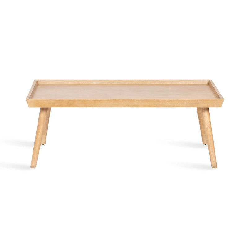 Table basse rectangulaire en bois noyer – Style mid-century, pour 1 à 2 personnes