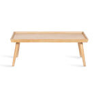Table basse rectangulaire en bois noyer – Style mid-century, pour 1 à 2 personnes