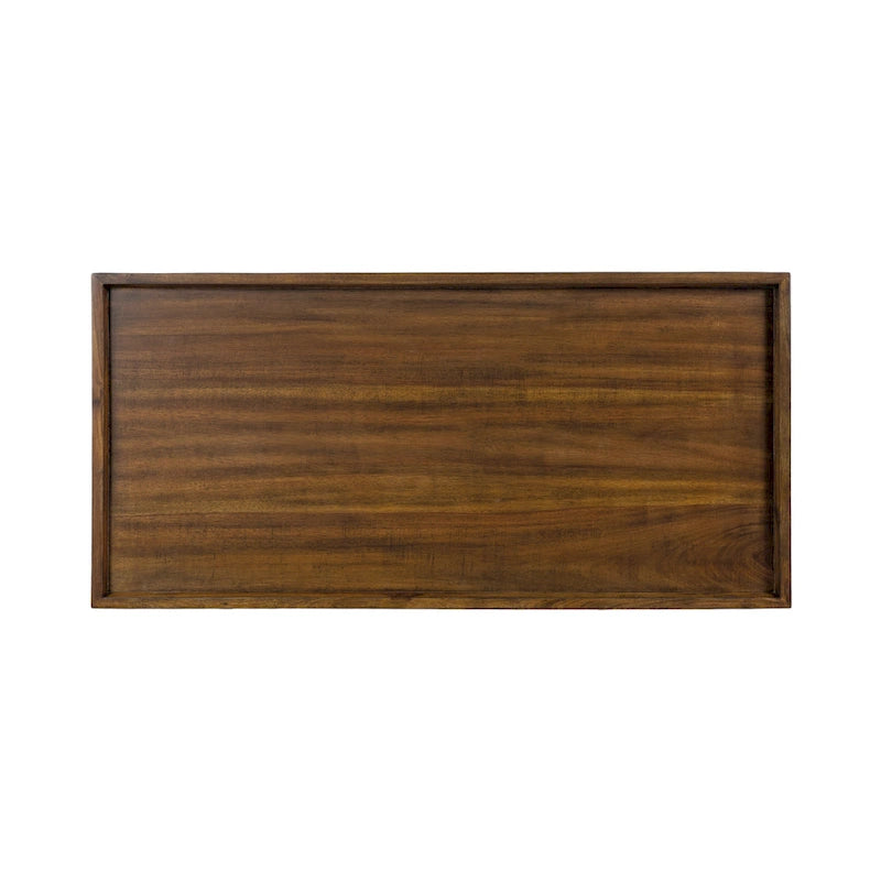 Table basse rectangulaire en bois noyer – Style mid-century, pour 1 à 2 personnes