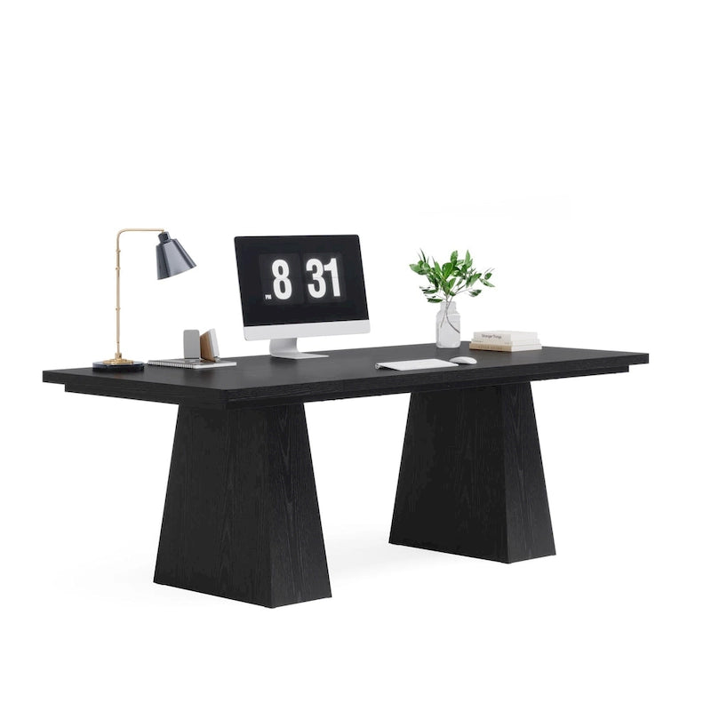 Bureau informatique rustique noir – style rustique, usage unique
